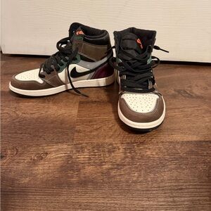 Nike High-Top Sneakers in Brown, White, and Black